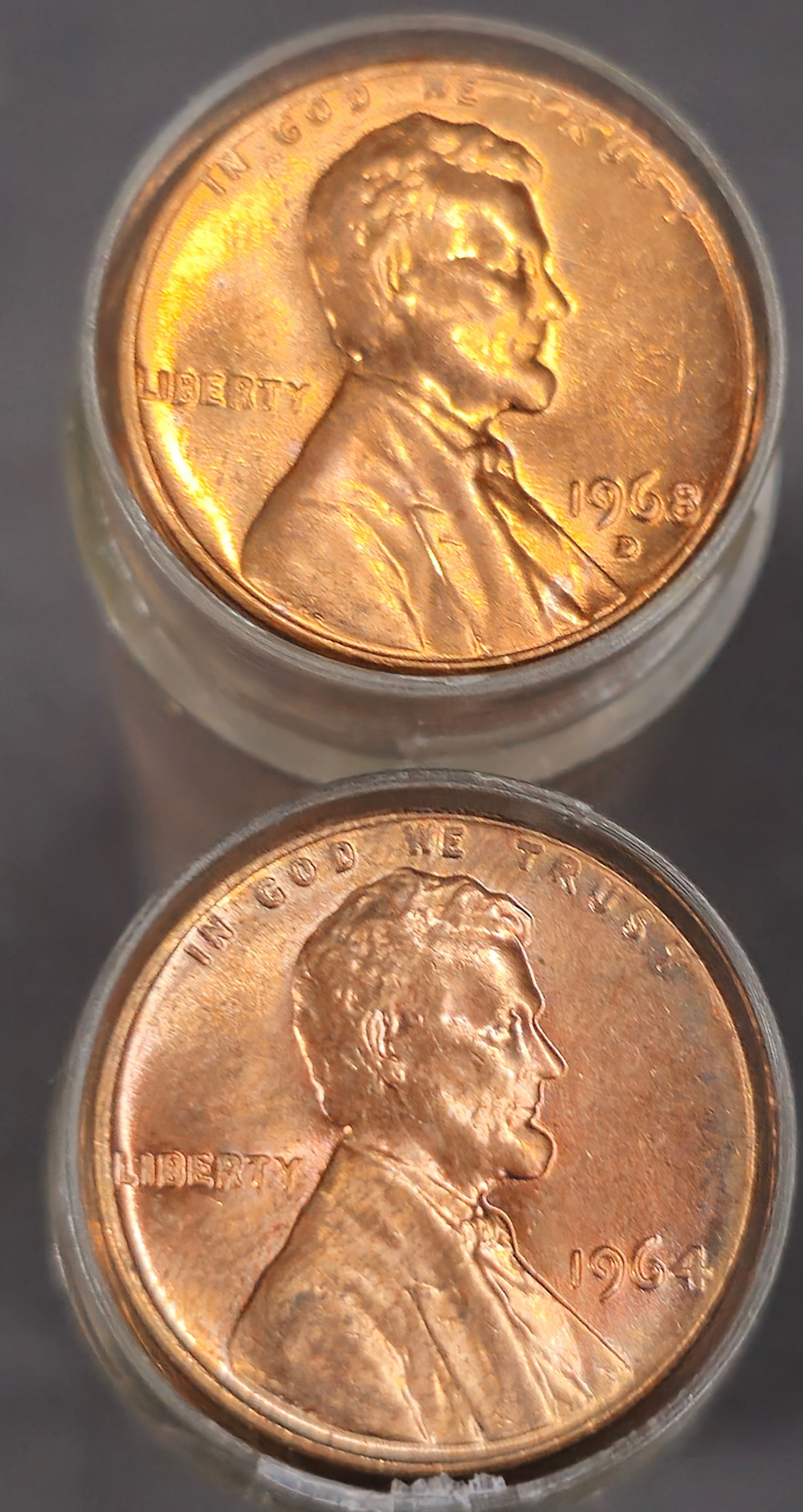 1964 & 1968-D Lincoln Cent BU Rolls (1 of 3)