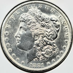1881-S Morgan Silver Dollar Coin Uncirculated