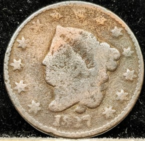 1827 Matron Head Large Cent Coin