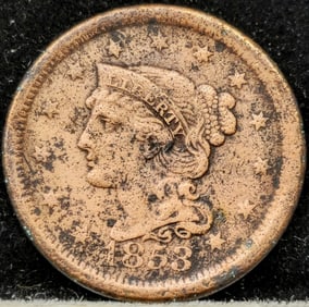 1853 Liberty Head Large Cent Coin