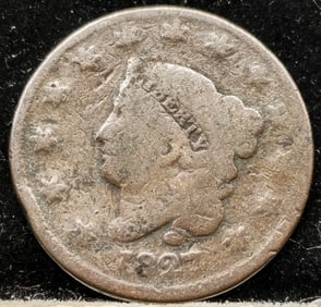 1827 Matron Head Large Cent Coin