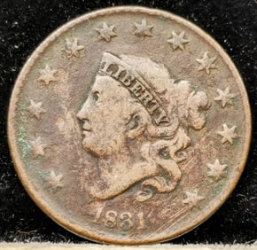 1831 Matron Head Large Cent Coin