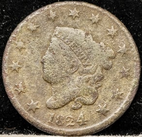 1824 Matron Head Large Cent Coin