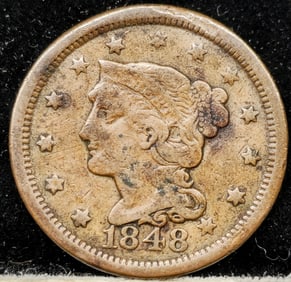 1848 Liberty Head Large Cent Coin