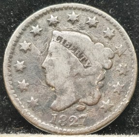 1827 Matron Head Large Cent Coin