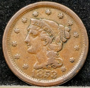 1853 Liberty Head Large Cent Coin