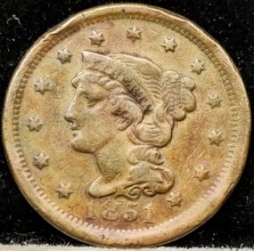 1851 Liberty Head Large Cent Coin