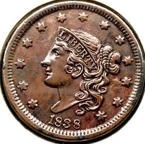 1838 Liberty Head Large Cent Coin