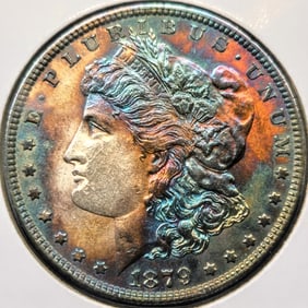 1879 Morgan Silver Dollar Coin Uncirculated Monster Toned