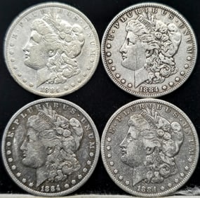 1884 Morgan Silver Dollar Coins