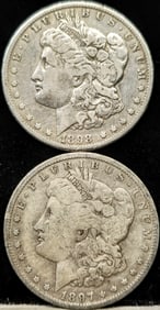 1897 & 1898 Morgan Silver Dollar Coins
