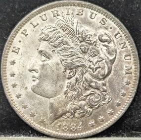 1884-O Morgan Silver Dollar Coin Uncirculated Toned