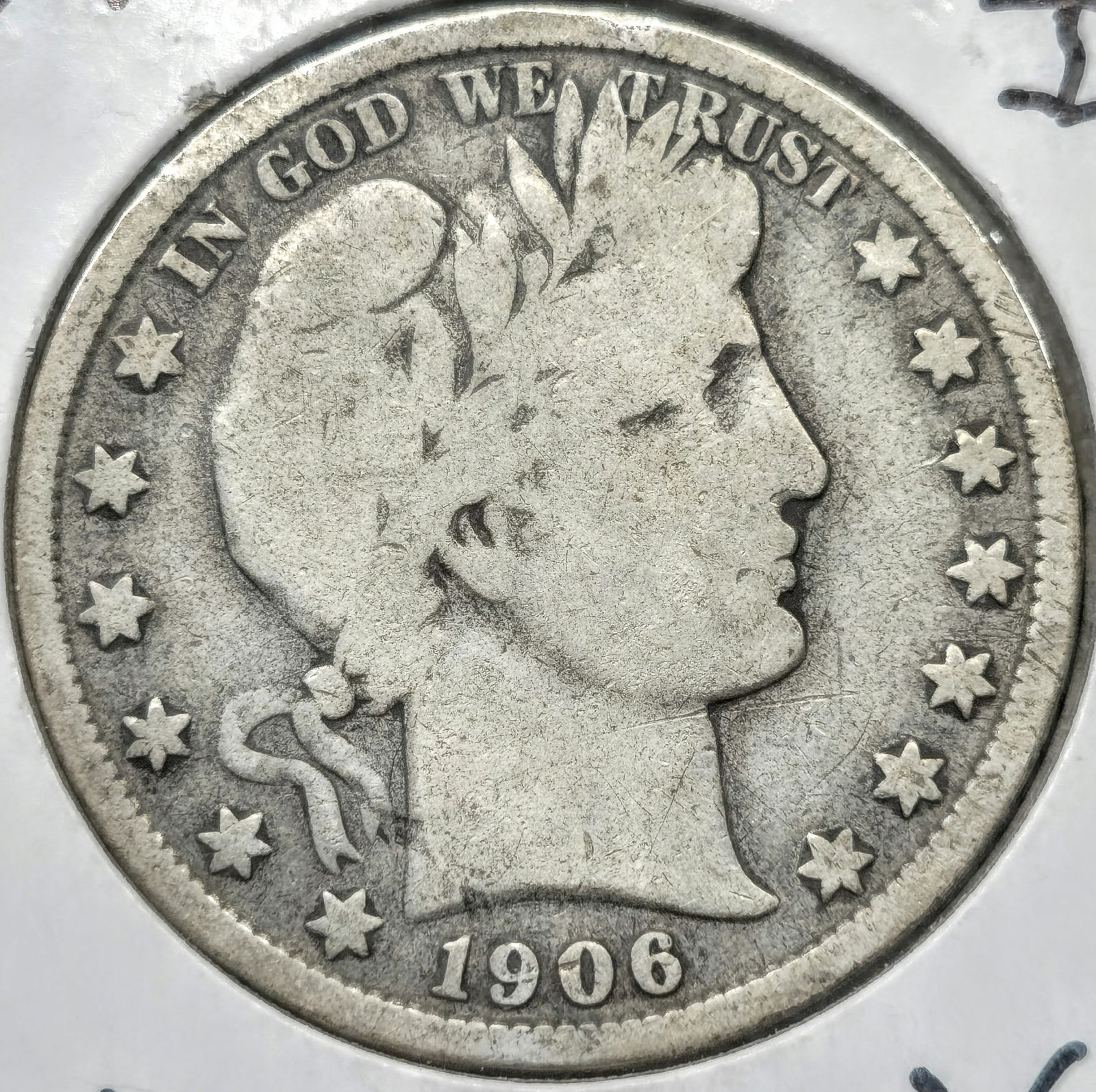 1906-D Barber Silver Half Dollar Coin (1 of 2)