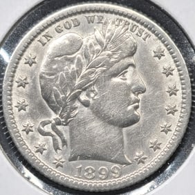 1899-O Barber Silver Quarter Dollar Coin