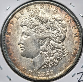 1889 Morgan Silver Dollar Coin Toned
