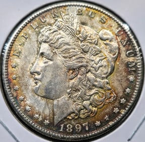 1897-S Morgan Silver Dollar Coin  Uncirculated Toned