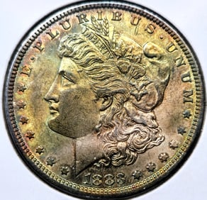 1883 Morgan Silver Dollar Coin Monster Uncirculated Toned