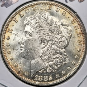 1882 Morgan Silver Dollar DMPL Coin Uncirculated Toned