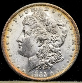 1885-O Morgan Silver Dollar Coin Uncirculated Toned