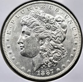 1887 Morgan Silver Dollar Coin
