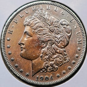 1904-O Morgan Silver Dollar Coin Uncirculated Toned