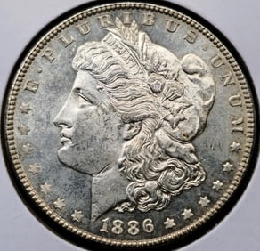 1886 Morgan Silver Dollar DMPL Coin Uncirculated
