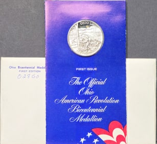 Ohio American Revolution 1976 Bicentennial Medallion 1 Oz. Sterling Silver