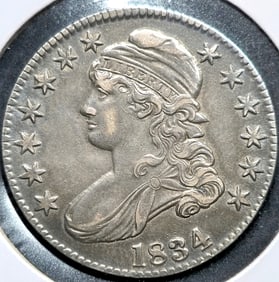 1834 Capped Bust Silver Half Dollar Coin