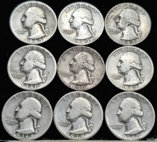 Washington Silver Quarter Coins