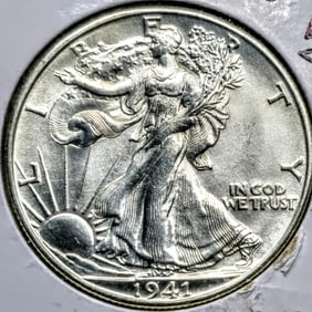 1941-D Walking Liberty Silver Half Dollar Coin Uncirculated