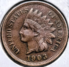 1903 Indian Head Cent Coin AU