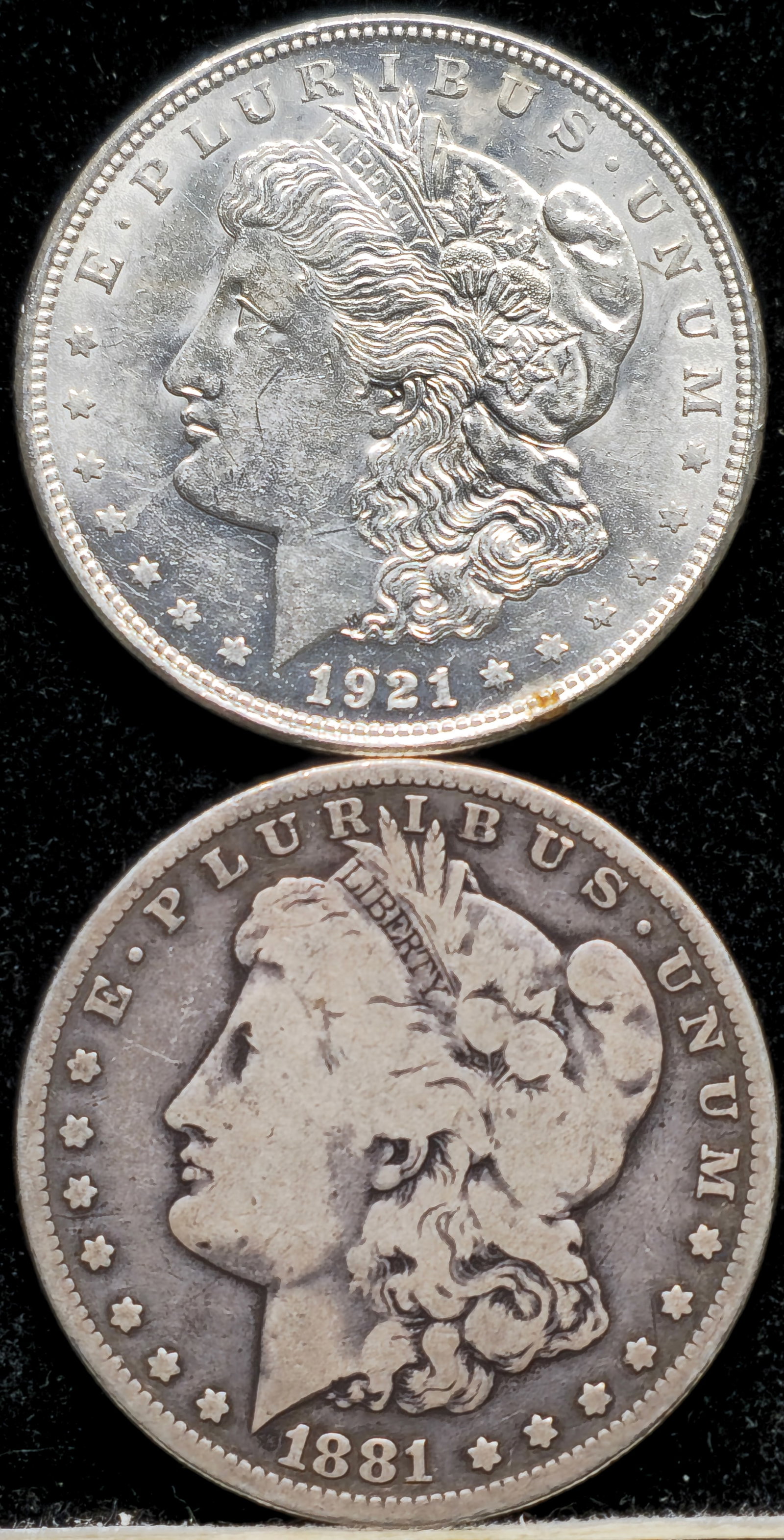 1881 & 1921 Morgan Silver Dollar Coins (1 of 5)