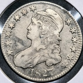 1827 Capped Bust Silver Half Dollar Coin
