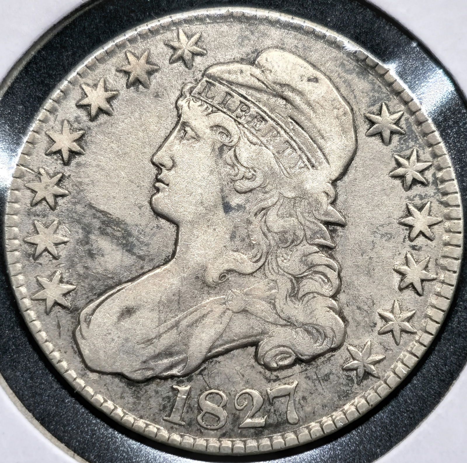 1827 Capped Bust Silver Half Dollar Coin (1 of 2)