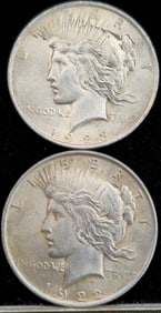 1922 & 1923 Peace Silver Dollar Coins