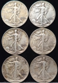 1943 Walking Liberty Silver Half Dollar Coins