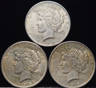 1925 Peace Silver Dollar Coins Uncirculated
