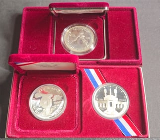 1988 United States Mint Olympic Silver Dollar Proof Coins