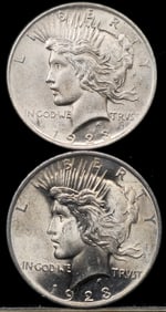 1923 Peace Silver Dollar Coins