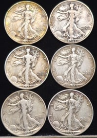 1943 & 1944 Walking Liberty Silver Half Dollar Coins