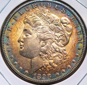 1898-O Morgan Silver Dollar Coin Uncirculated Toned