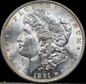 1891-S Morgan Silver Dollar Coin GEM Uncirculated