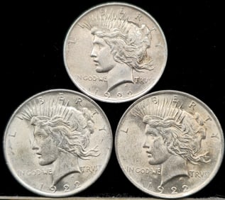 1922 Peace Silver Dollar Coins