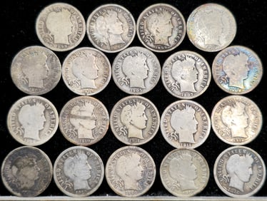 Barber Silver Dime Grouping