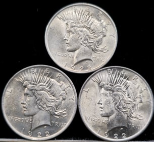 1922 Peace Silver Dollar Coins