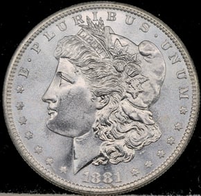 1881-S Morgan Silver Dollar DMPL Coin Uncirculated Toned