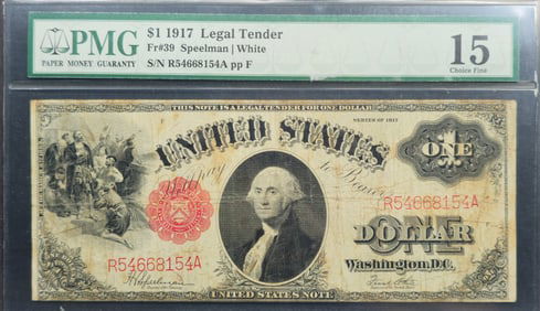 1917 $1 "Sawhorse" Legal Tender Note