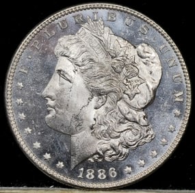 1886 Morgan Silver Dollar DMPL Coin Uncirculated