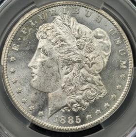 1885-CC Morgan Silver Dollar CC Titled Left  VAM-3 MS 62 CAC
