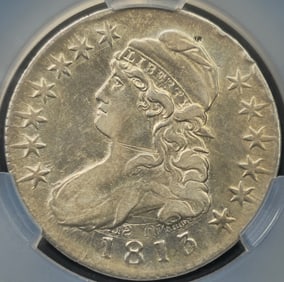 1813 Capped Bust Silver Half Dollar O-110 XF Details CAC